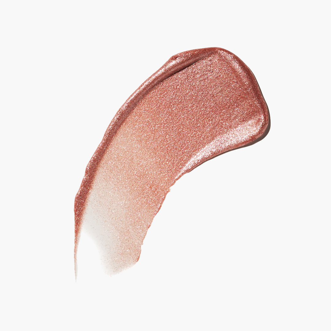 A swatch of Jones Road Beauty's Sparkle Wash liquid glitter in the shade Barely Pink
